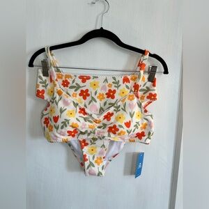 NWT Cupshe orange and yellow Floral Bikini Set